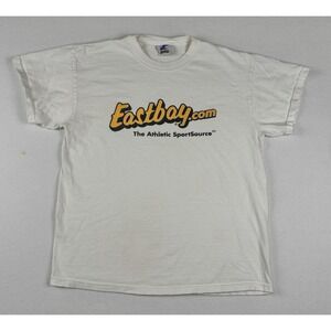 Vintage Eastbay.com T-Shirt L White 2000s The Athletic SportSource Made USA